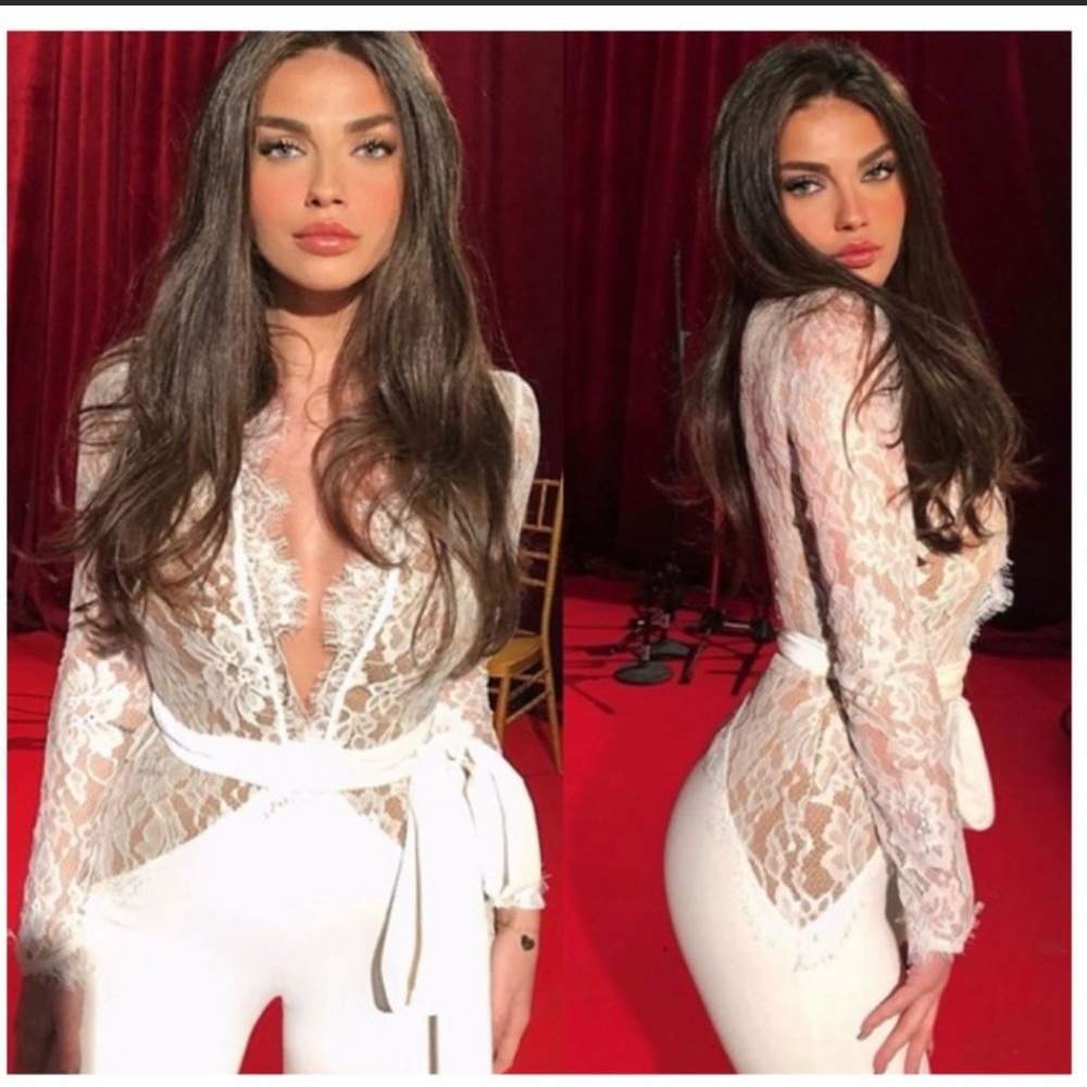 Michael Costello x REVOLVE Julian Jumpsuit in Ivory small size